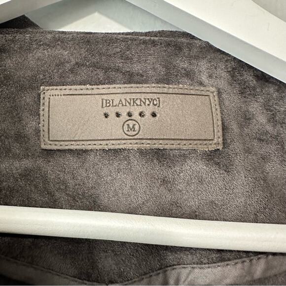 Blank NYC Gray moto Teddy Jacket suede plush coat size medium - Picture 11 of 12